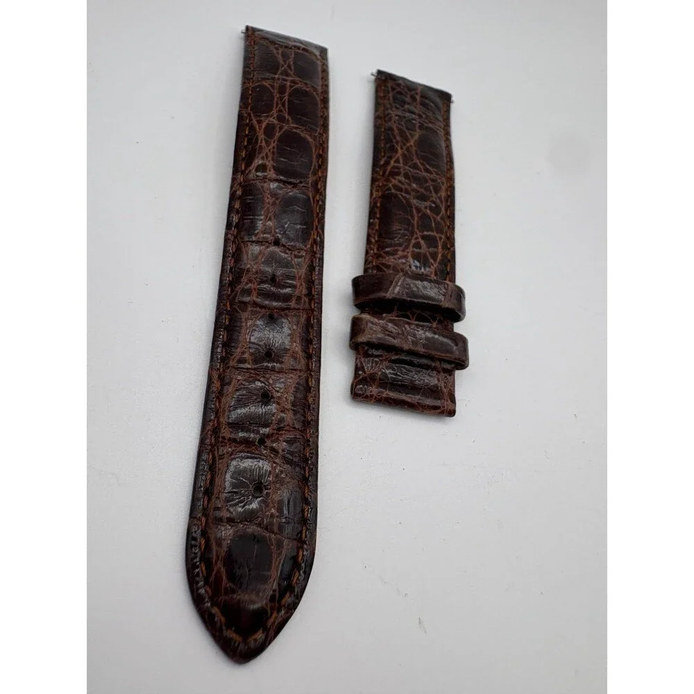 Nicolet 1886 Genuine Crocodile Watch Strap - Brown Leather Quick-Release